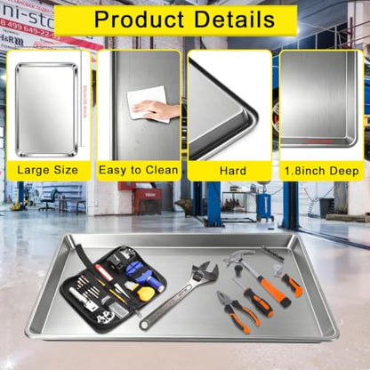 2Pack Stainless Steel Extra Large Oil Drip Pan, 35.4×24×1.6Inches - size: 2Pack Stainless Steel