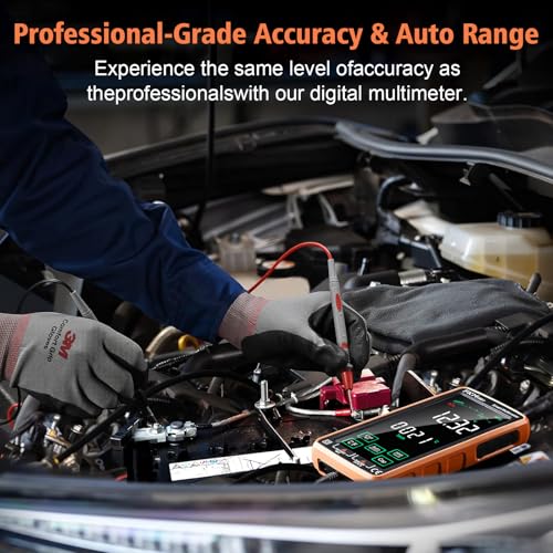 FKM Rechargeable Digital Multimeter Tester,Voltmeter w/ 5″ Touch Screen - color: Tangerine-188F