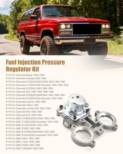 17112907 Fuel Injection Pressure Regulator Kit Fit for Chevrolet Blazer/Express/Caprice/Tahoe/Lumina/GMC C1500 C2500 C3500 1992-1996 Replace PR113T 19143609