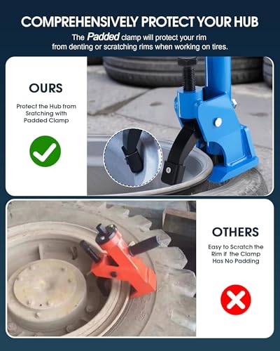 Effort-Saving Manual Tire Bead Breaker, 38"-42" Tires Changer Tool with Rubber Pad, Easy-Operated Tire Repair Tool for Car Truck Tractor Mower ATV RV Blue - color: Blue