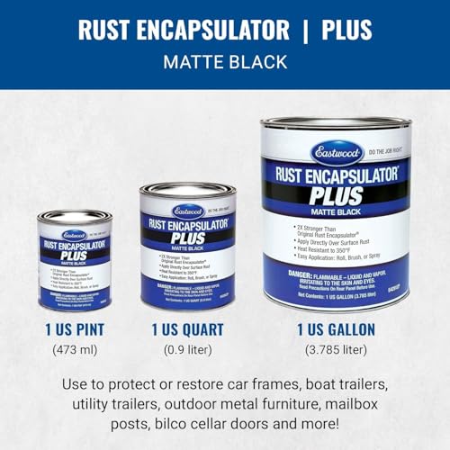 Eastwood Matte Black Rust Encapsulator Plus | Long Lasting Durable Finish 1 Coat Maximum Rust Protection | Heat Resistance up to 350 degrees Fahrenheit | Matte Black Quart | 2 Pack - size: 32 Ounce (Pack of 2)