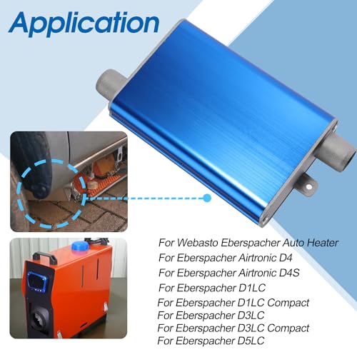 24mm Exhaust Muffler Pipe Upgraded for Chinese for Eberspacher Diesel Heaters Air Compressor with 2 clamps and screws, Blue - color: Blue