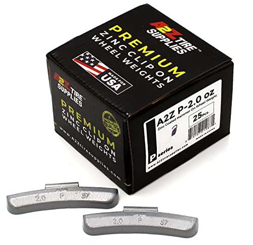 P Series Hammer on ZINC Wheel Weights Coated (2.0oz) Box of 25pcs - size: 2.0oz