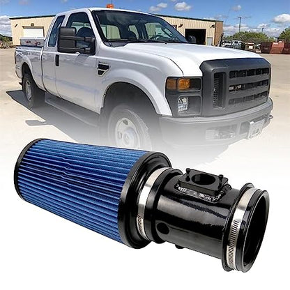 RULLINE 4" Cold Air Intake Pipe Kit Compatible with Ford 6.4L Powerstroke - color: Blue, style: 2008-2010 F250 F30 F450