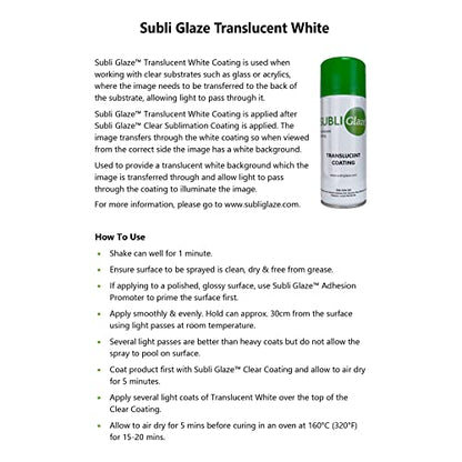 Translucent White Coating Subli Glaze is The only do-it-Yourself Sublimation Coating Solution Designed to Enable Sublimation Decoration on a Wide Range of Surfaces - color: Translucent White Coating