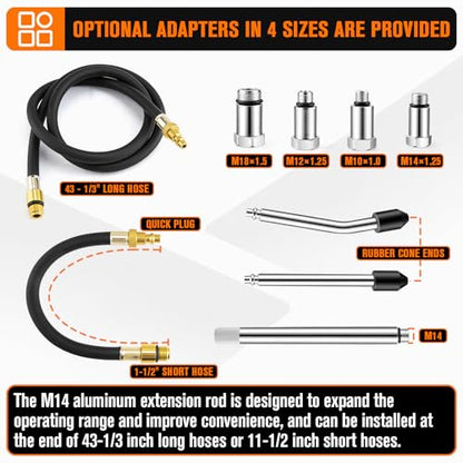 Cylinder Leak Down Tester Kit with Extension Rod for Gasoline Engines