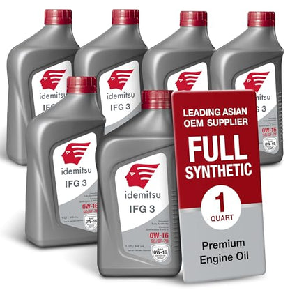 Idemitsu IFG3 0W-16 SP/GF-7B Full Synthetic Motor Oil – 1 Qt, 6 Pack - size: 1 Quart, style: 6 Pack