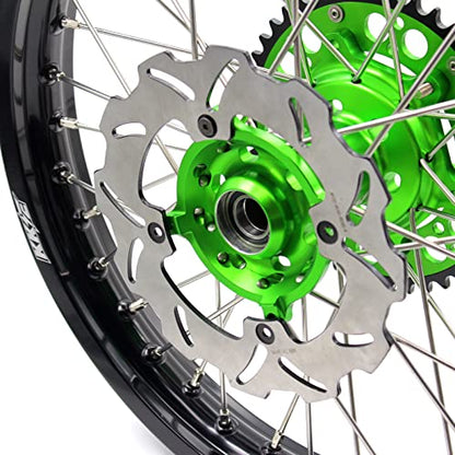 KKE 18'' 21'' Enduro Spoked Wheels For KAWASAKI KX125 / KX250 1993-2002 Discs Complete Rims Set