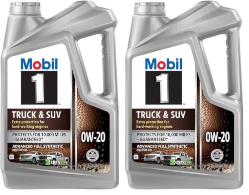 Mobil 1 Truck & SUV Full Synthetic Motor Oil 0W-20, 5 Quart (Pack of 2) - size: 5 Quart (Pack of 2)