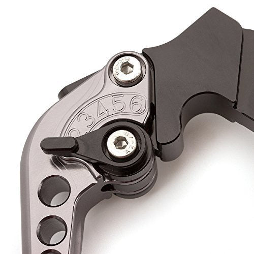 FXCNC Motorcycle Adjustable Brake Clutch Levers Compatible with Continental GT 650, Continental GT 535, 650 Interceptor, C5 and B5, 2017 on Euro - color: Gray Lever with Black Adjuster