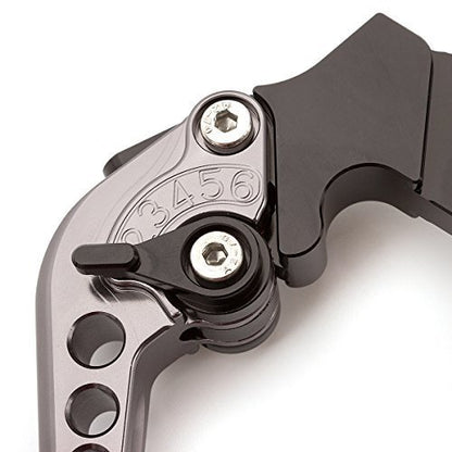 FXCNC Motorcycle Adjustable Brake Clutch Levers Compatible with Continental GT 650, Continental GT 535, 650 Interceptor, C5 and B5, 2017 on Euro - color: Gray Lever with Black Adjuster
