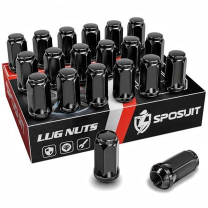 Sposuit 20 Pcs M14x1.5 Black Lug Nuts, 19mm Hex - Replacement for Jeep - color: Black, size: M14x1.5, style: 20 Pcs HexDrive