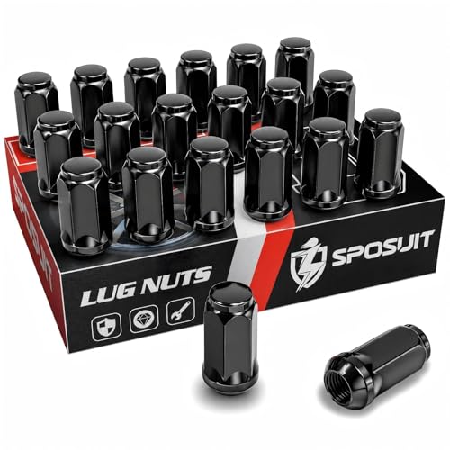 Sposuit 20 Pcs M14x1.5 Black Lug Nuts, 19mm Hex - Replacement for Jeep - color: Black, size: M14x1.5, style: 20 Pcs HexDrive