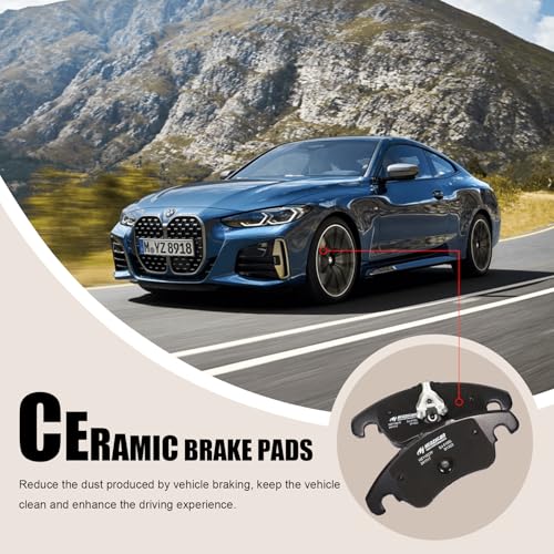 D1818 Front Ceramic Brake Pads Kit Fit For Audi A4 2009-2016, For A4 Quattro 2009-2016, For A4 allroad 2013-2016, For A5 2008-2016, For A5 Quattro 2008-2017, For A6 2012-2016 - style: HZ1322