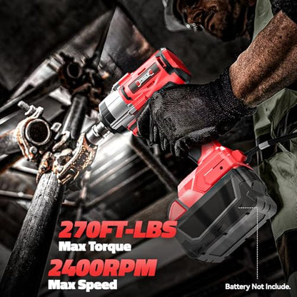 DIYtoolifz Cordless Impact Wrench Compatible with Milwaukee 18v Battery: 250Ft-lbs(340N.m) 3/8" Brushless Electric Impact Gun, 2400RPM High Torque Impact Driver, Power Impact Wrench, Bare Tool - size: 250ft-lbs, style: Compatible with Milwaukee 18V Batter