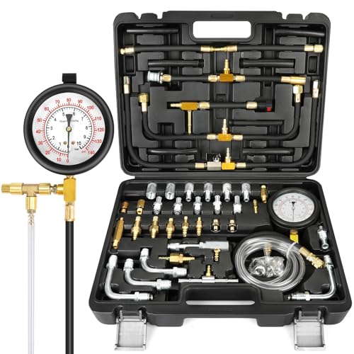 0-140PSI Fuel Injector Injection Pump Pressure Tester Gauge Kit Car Tools - size: Senior