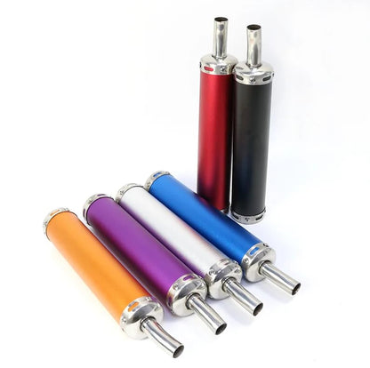 BADASS SHARKS 22mm 2-Stroke Exhaust Muffler For 50cc-150cc Dirt Bike - color: Metallic silver