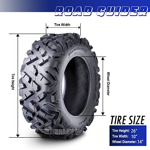 ROADGUIDER Set of 2 ATV UTV Tires 26x10-14 26x10x14 6PR All Terrain 10318 - size: 26x10-14