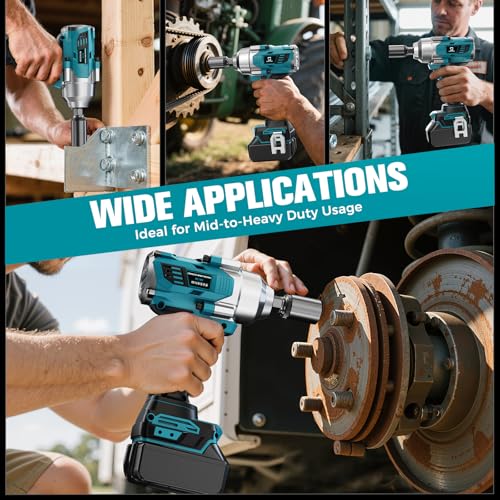 Cerycose Cordless Impact Wrench Compatible with Makita 18VBattery, 3/8" 600Ft-lbs (700N·m), Brushless Electric Impact Driver, 2400 RPM, LED Light – Compact, Light-Duty, Bare Tool