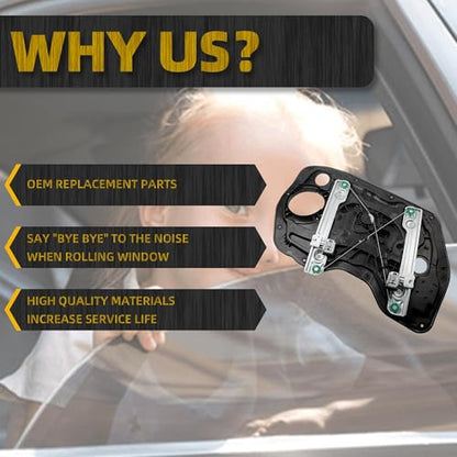 Dasbecan Front Left Window Regulator Compatible with 11-16 Hyundai Elantra - size: Front Left without motor