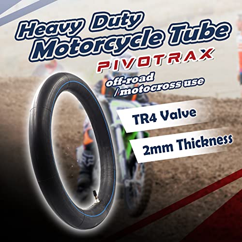 PIVOTRAX 90/100-16 (3.25/3.50-16) Heavy Duty Inner Tube – 2mm Butyl, TR4 Straight Valve – Fits Honda CRF150R Expert, CRF150F, Coolster QG-216, Baja DR125/150 - size: 90/100-16 (3.25/3.50-16)