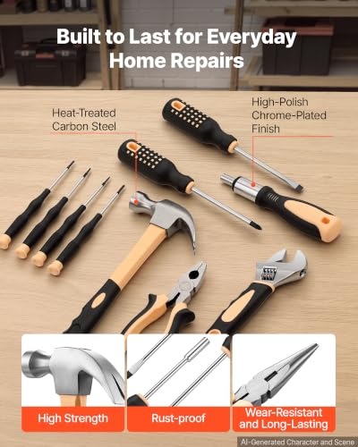 VEVOR 245-Piece Tool Kit, General Home and Auto Repair Tool Set - size: 245-PCS
