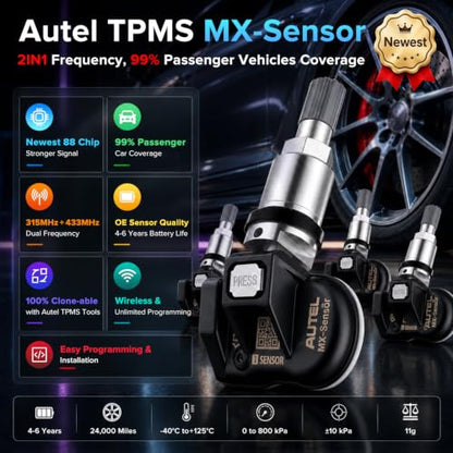 Autel TPMS MX-Sensor 315+433MHz Dual Frequency Tire Sensor, OE Quality