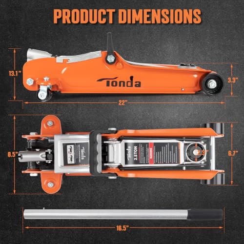 TONDA 2.5 Ton Low Profile Floor Jack, 5,000 Lbs Hydraulic Car Jack - color: ORANGE