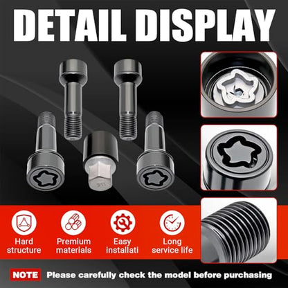 0019901707 Wheel Lock Bolt Nut Set Fit for Mercedes-Benz (M14 X 1.5 X 45)