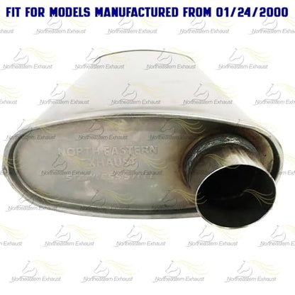 Exhaust Muffler Tail Pipe Compatible with Jeep Wrangler 2000-2002 2.5L | Stainless Steel | Northeastern Exhaust | Includes Clamp, Hangers and Bolt Kit | Direct-Fit Replacement