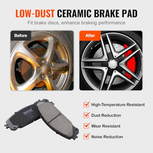 VEVOR Front and Rear Brake Kit Compatible with Toyota Sienna, Highlander, Lexus RX350, RX450h, Drilled and Slotted Brake Rotors Ceramic Brake Pads Replacement, 12.9" Front Rotors 12.2" Rear Rotors - size: S-31511 + S-31544