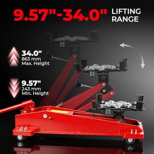 2000 lb Hydraulic Transmission Jack, 7.87"-29.7" Low Profile Lift