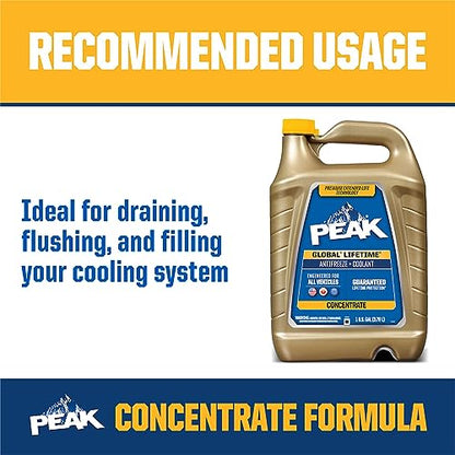 PEAK Global Lifetime Concentrate Antifreeze and Coolant for All Vehicles, 1 Gal. - size: Concentrate