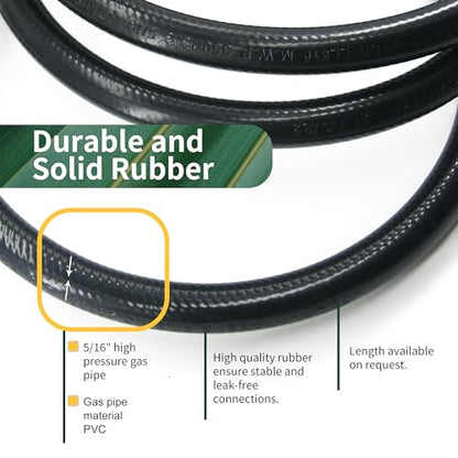 6 FT 4/8/10/12 FT Lengths Optional, High Pressure Propane Regulator with Gauge, 20 PSI Adjustable Propane Hose with QCC-1 Connector, for Turkey Fryers, Fire Pits, Grills, Smokers - size: 6 FT