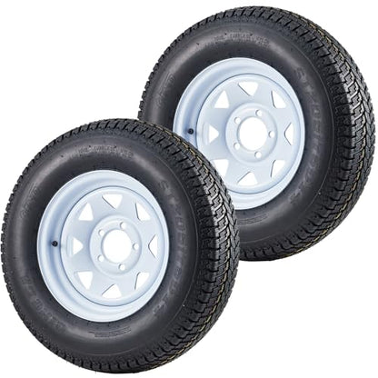 ST205/75D14 Trailer Tires with 14 in Rims, 5 Lug on 4.5 in, Load Range C, 6PR - size: ST205/75D14, style: 5 lug on 4.5"
