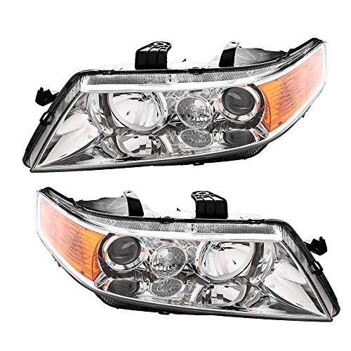 Pair of Headlights Assembly LH+RH Replacement for Acura 2004-2005 - color: Chrome