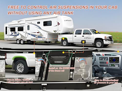 On Board Air Compressor System Air Pump System with Digital Dual Path Air Gauge Paddle Valve Gauge Air Line T Fittings for Trucks Vans