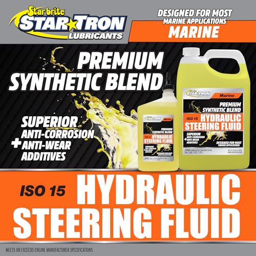 STAR BRITE Hydraulic Steering Fluid, Synthetic Blend, ISO 15, Marine-Grade - size: 32 fl oz