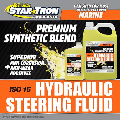 STAR BRITE Hydraulic Steering Fluid, Synthetic Blend, ISO 15, Marine-Grade - size: 32 fl oz