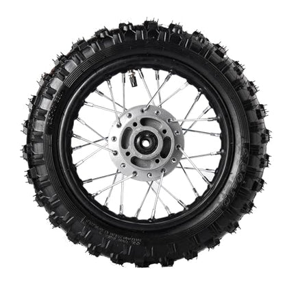 10 Inch 2.5-10 Front Wheel Tire with 1.4 x 10 Rim and Disc brake rotor With 12mm Bearing for 50cc 70cc 90cc 110cc Dirt Pit Bike CRF50 DRZ70 PW50 BBR50 TTR50 DRZ50 SSR (Front Wheel Tyre)