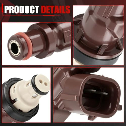 23250-62040 Fuel Injector Set of 6 Compatible with 2000-2003 Ram 1500 3.7L - color: QMP-P02T0049