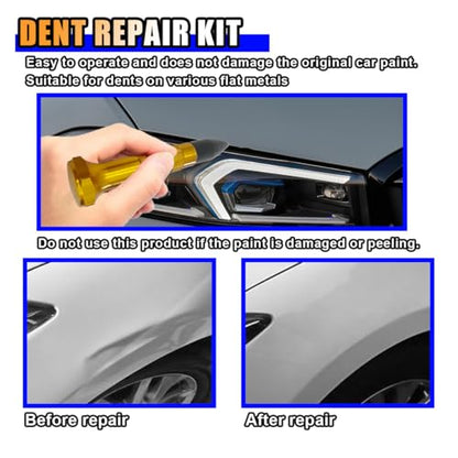 10PCS Car Dent Repair Tool Kits, Rubber Hammer Tap Down Tools, Paintless Dent Removal Tool Kit with 9 Different Shaped Heads for Car DIY Dent Hail Damage Repair