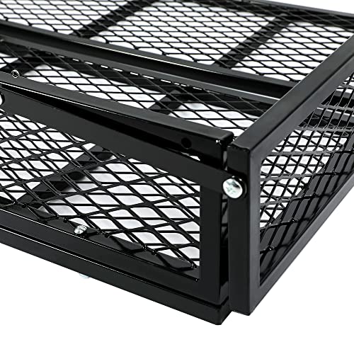 HECASA Universal Rear Cargo Basket Compatible with ATV Storage Rack Cargo Carrier Steel