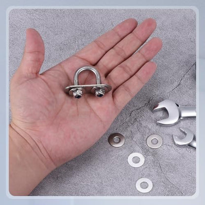 METALLIXITY U Bolts 4Set M6x16x34,Round U Bolt Kits 304 SS U Clamp - color: Silver, size: M6x16x34mm