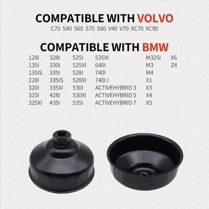 86mm 16 Flute Oil Filter Wrench for BMW Volvo Housing Cap - style: 86.4mm 16 Flutes