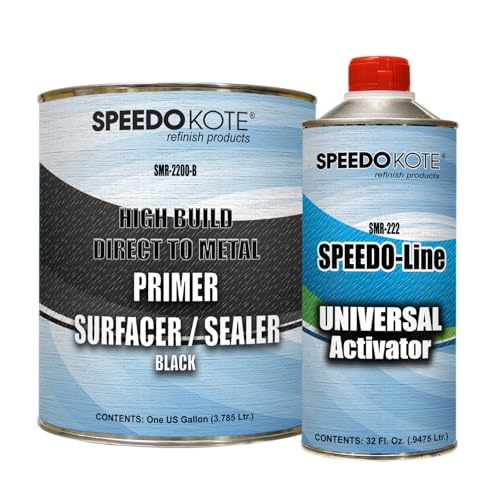 Speedokote Direct to Metal High Build 2.1 VOC 2K Urethane Primer BLACK Gallon Kit, SMR-2200B/222