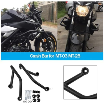 Motorcycle Steel Crash Bar Highway Freeway Engine Guard Bumper Frame Falling Protector Protection for Y.amaha MT 03 25 MT-25 MT-03 MT03 MT25 2013 2014 2015 2016 2017 2018 2019 2020 2021 2022 2023