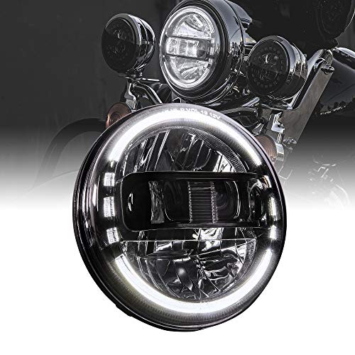 TRUE MODS 7 Inch Halo LED Headlight for Harley Davidson Daymaker Motorcycle - color: Black, size: Headlight Only