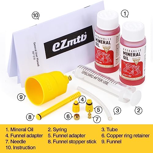 Brake Bleed Kit for Shimano Hydraulic Brakes, Brake Fluid Change Hydraulic Kits, Including High Performance Brake Fluid Mineral Oil 120ml