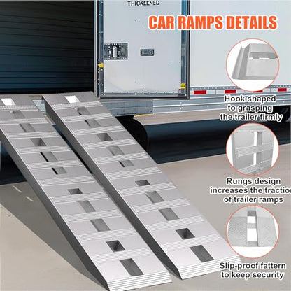 6000LBS Aluminum Loading Ramps 60x12 in, 19 lbs Motorcycle 2 Pack - size: 60x12inch
